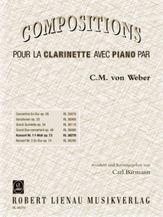 Tiskovina Konzert Nr. 1 f-Moll op. 73, Klarinette und Orchester, Klavierauszug Carl Maria von Weber