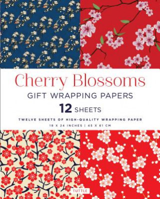 Carte Cherry Blossoms Gift Wrapping Papers - 12 Sheets Tuttle Publishing