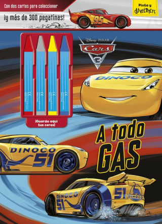 Книга Cars 3. A todo gas: Libro para colorear con ceras y pegatinas 