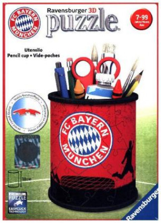 Játék Ravensburger 3D Puzzle 11215 - Utensilo FC Bayern - 54 Teile - Stiftehalter für FC Bayern München Fans ab 6 Jahren, Schreibtisch-Organizer für Kinder 