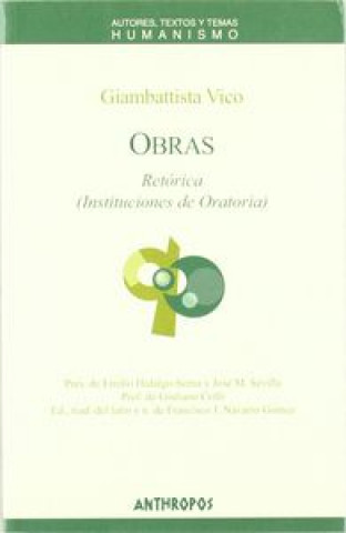 Könyv Obras II : retórica (instituciones de oratoria) Giambattista Vico