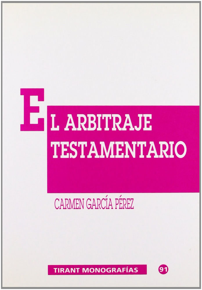 Knjiga El arbritaje testamentario María del Carmen García Pérez