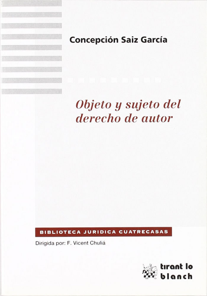 Kniha Objeto y sujeto del derecho de autor Concepción Saiz García