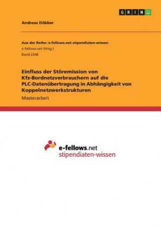 Kniha Einfluss der Störemission von Kfz-Bordnetzverbrauchern auf die PLC-Datenübertragung in Abhängigkeit von Koppelnetzwerkstrukturen Andreas Döbber