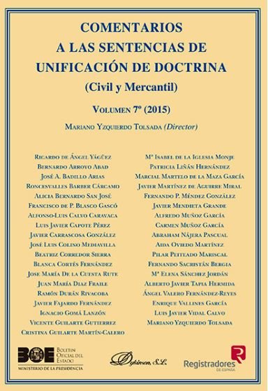 Книга Comentarios a las Sentencias de Unificación de Doctrina. Civil y Mercantil. Volumen 7. 2015 