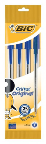 Artykuły papiernicze Długopis Cristal Original Niebieski 4 sztuki 
