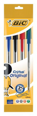 Papírenské zboží Długopis Cristal Original mix kolorów 4 sztuki 