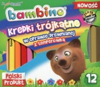Papierenský tovar Kredki Bambino drewniane trójkątne 12 kolorów + temperówka 