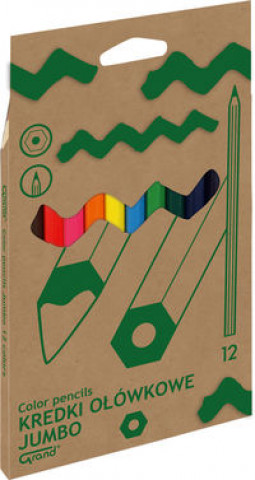 Articole de papetărie Kredki ołówkowe Jumbo lakierowane	12 kolorów 