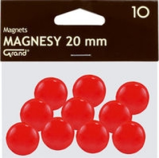 Carte Magnesy 20 mm czerwone 10 sztuk 