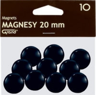 Papírszerek Magnesy 20 mm czarne 10 sztuk 