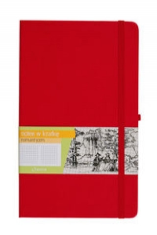 Carte Notes A6 kieszonkowy z gumką Romantyzm kratka czerwony 