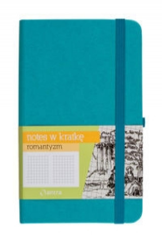 Carte Notes A6 kieszonkowy z gumką Romantyzm kratka turkusowy 