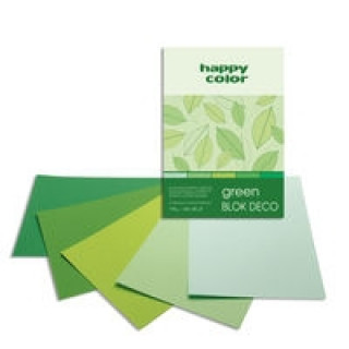 Papírenské zboží Blok Deco Green A4 5 kolorów tonacja zielona 5 sztuk 