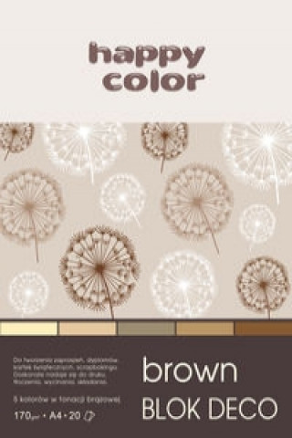 Articole de papetărie Blok Deco Brown A4, 5 kolorów tonacja brązowa 5 sztuk 