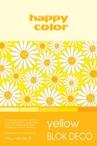 Kniha Blok Deco Yellow A4, 5 kolorów tonacja żółta 5 sztuk 