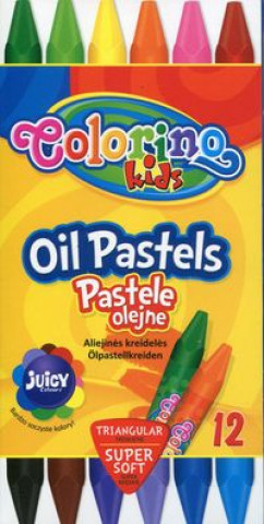 Kniha Pastele olejne trójkątne Colorino Kids 12 kolorów 