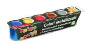 Knjiga Farby Primo metalizujące 6 kolorów w plastikowych pojemniczkach 