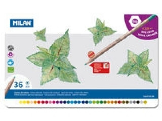Papírszerek Kredki Milan ołówkowe sześciokątne 36 kolorów w metalowym opakowaniu 
