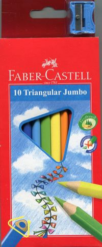 Artykuły papiernicze Kredki Jumbo trójkątne 116510 FC 10 kolorów + temperówka 