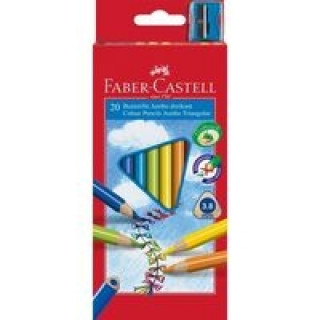 Artykuły papiernicze Kredki Faber-Castell Jumbo trójkątne 20 kolorów + temperówka 