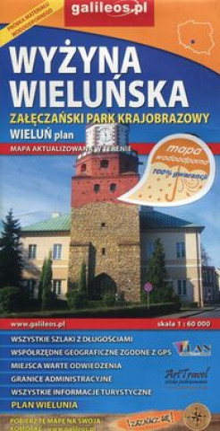 Materiale tipărite Wyżyna Wieluńska Załęczański Park Krajobrazowy Wieluń plan 1:60 000 