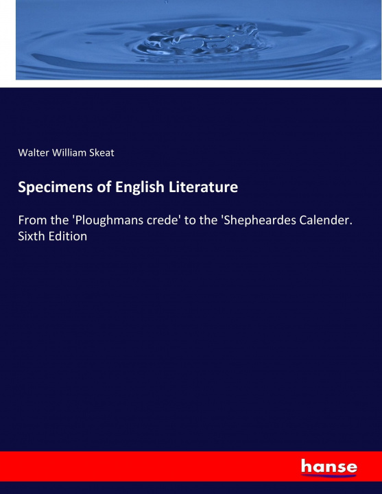 Carte Specimens of English Literature Walter William Skeat