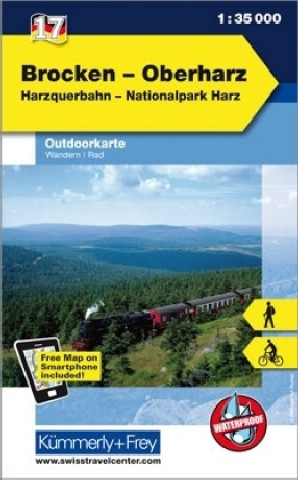 Tiskovina KuF Deutschland Outdoorkarte 17 Brocken - Oberharz 1 : 35.000 