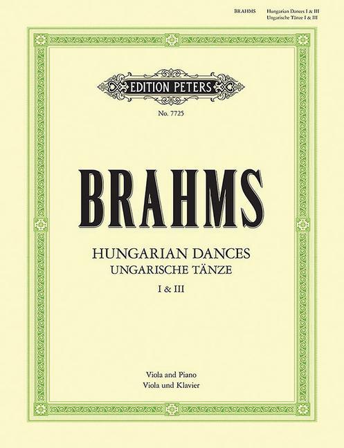 Carte HUNGARIAN DANCES 1 & 3 JOHANNES BRAHMS