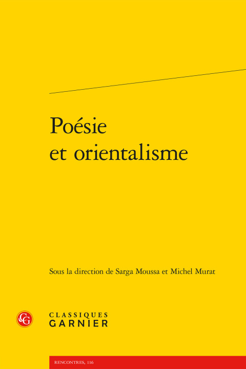 Kniha Poesie Et Orientalisme Sarga Moussa