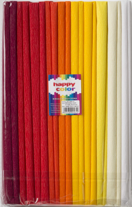 Knjiga Bibuła marszczona Happy Color Kolory ciepłe 