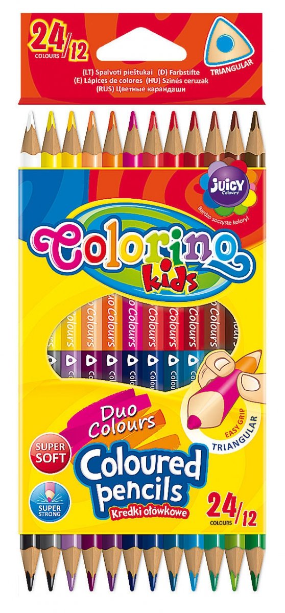 Papírszerek pastelky trojhranné 24 barev Colorino