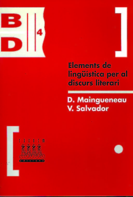 Carte Elements de lingüística per al discurs literari Dominique Maingueneau