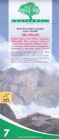 Kniha Carta n. 7. Val Pellice. Carta dei sentieri e stradale 1:25.000 