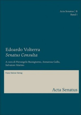 Könyv Senatus Consulta Edoardo Volterra
