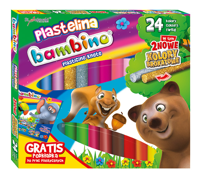 Papírenské zboží Plastelina 24 kolory Bambino 