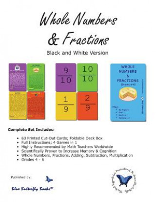 Carte Whole Numbers & Fractions (Black/White Version) Blue Butterfly Books