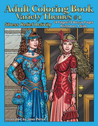 Carte Adult Coloring Book Variety Themes #1 Jess Perna