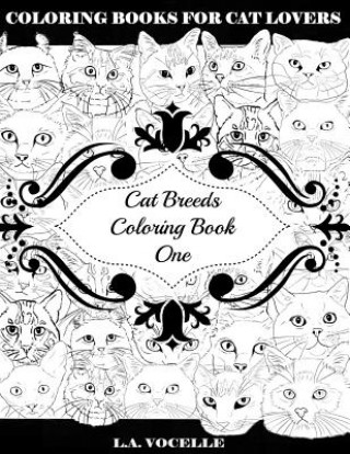 Książka Cat Breeds Coloring Book One L a Vocelle
