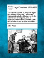 Könyv The Cabinet Lawyer, Or, Popular Digest of the Laws of England: Especially Those Relative to the Clergy ... with the Criminal Law of England, Also a Di John Wade