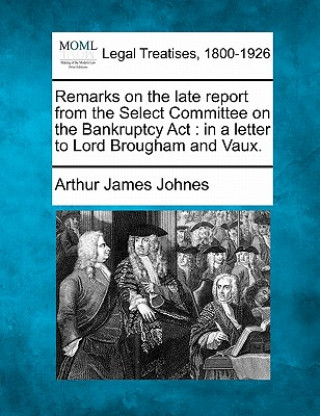 Kniha Remarks on the Late Report from the Select Committee on the Bankruptcy ACT: In a Letter to Lord Brougham and Vaux. Arthur James Johnes