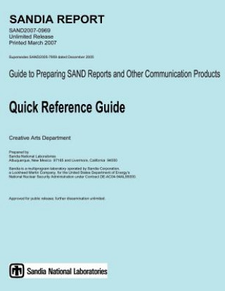 Könyv Guide to Preparing SAND Reports and Other Communication Products U S Department of Energy