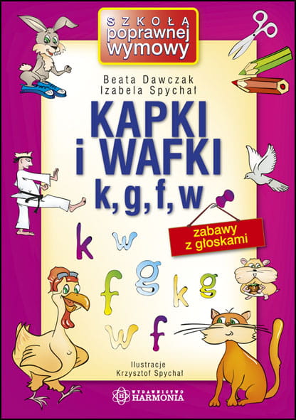 Carte Kapki i wafki k g f w zabawy z głoskami Dawczak Beata