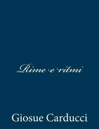 Book Rime e ritmi Giosue Carducci