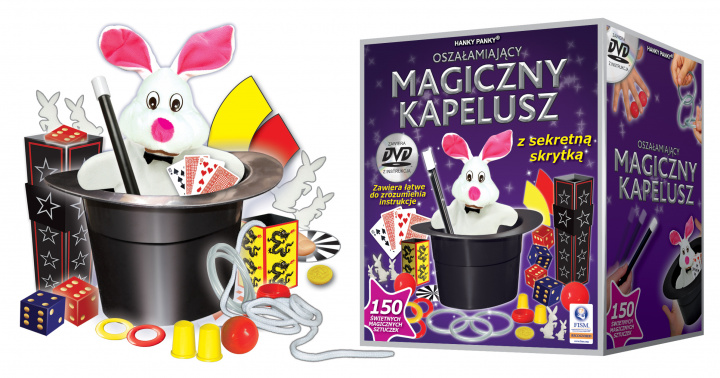 Gra/Zabawka Magiczny kapelusz z króliczkiem 150 sztuczek 