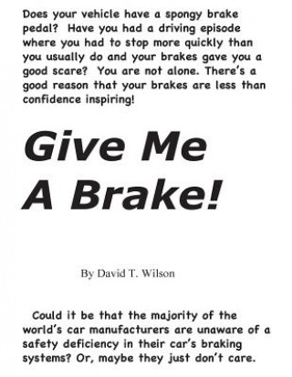 Kniha Give Me A Brake! MR David T Wilson