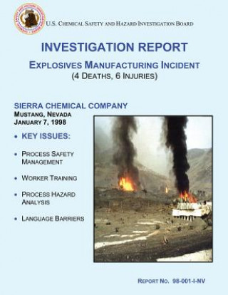 Kniha Investigation Report: Explosives Manufacturing Incident: (4 Deaths, 6 Injuries) U S Chemical Safet Investigation Board