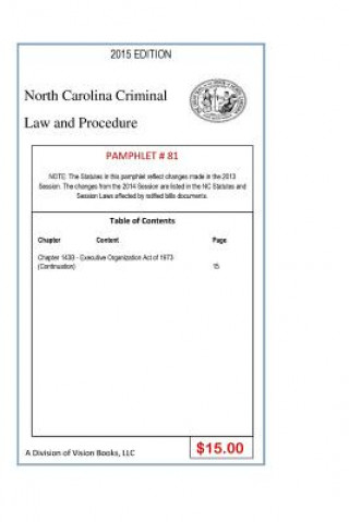 Carte North Carolina Criminal Law and Procedure-Pamphlet 81 Tony Rivers Sr