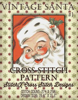Kniha Vintage Santa Cross Stitch Pattern Tracy Warrington