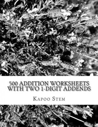 Książka 500 Addition Worksheets with Two 1-Digit Addends: Math Practice Workbook Kapoo Stem